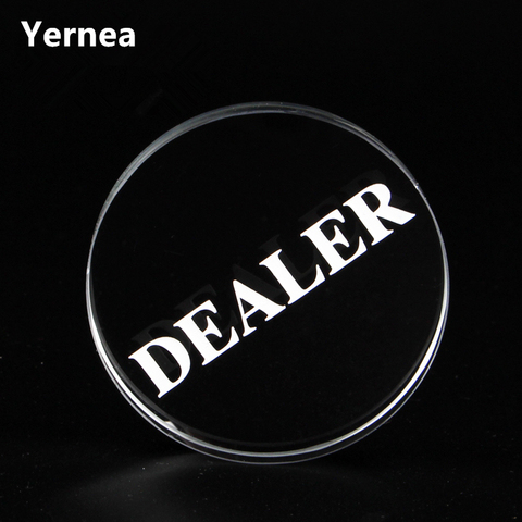 New Texas Holdem Crystal DEALER Poker Chips Poker Table Special Crystal Chip Matching Accessories Transparent DEALER Yernea ► Photo 1/6