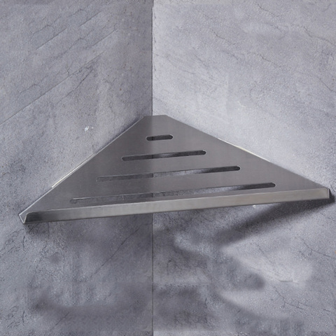 1Pcs Corner Shelf Single Layer 304 Stainless Steel Bathroom Shelf Wall Mounted Stainless Steel Shelves Bathroom ► Photo 1/4