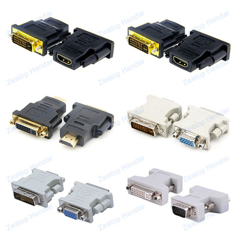 1Pcs DVI 24+5 24+1 Male Female to HDMI VGA Male Female Converter Adapter Plug HDTV HDCP 1080P Connector ► Photo 1/2