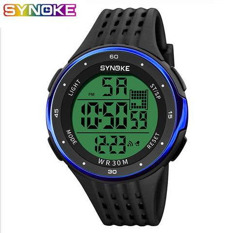 SYNOKE Luxury Sport Mens Watch Fashion Blue Digital Electronic Chrono Clock Waterproof Alarm Male Military Wristwatch Relogio ► Photo 1/6