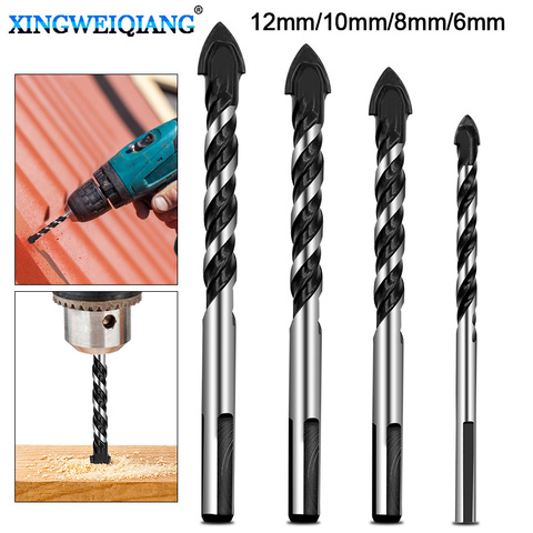 6mm 8mm 10mm 12mm Ceramic Tile Drill Bits Masonry Drill Bits Set for Glass Brick Concrete Wood Tungsten Carbide Tip for Wall Mir ► Photo 1/6