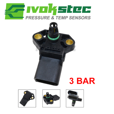 100% Test Intake Air Boost Pressure Map Sensor For Audi VW Seat Skoda 0281002401 038906051C 0 281 002 401 038 906 051 C ► Photo 1/6