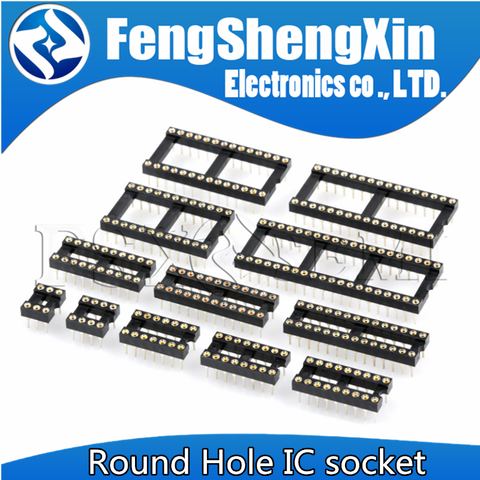 10pcs Round Hole IC socket Connector DIP 6 8 14 16 18 20 24 28 40 pin Sockets DIP6 DIP8 DIP14 DIP16 DIP18 DIP20 DIP28 DIP40 pins ► Photo 1/3