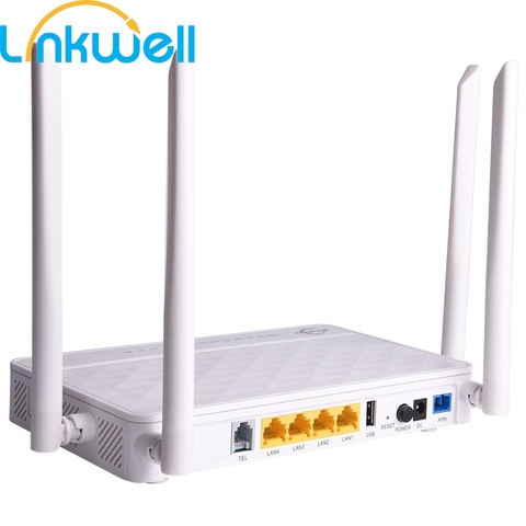 Optical Network Unit 4G/5G ONU ONT EPON GPON 4GE+1VOICE+2.4G/5.8G WLAN+1USB SC APC SC UPC Interface English Version BT-762XR ► Photo 1/5