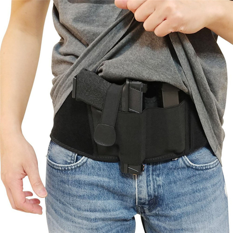 HMUNII Tactical Belly Band Concealed Carry Gun Holster Right-hand Universal Invisible Elastic Waist Pistol Holster Girdle ► Photo 1/6