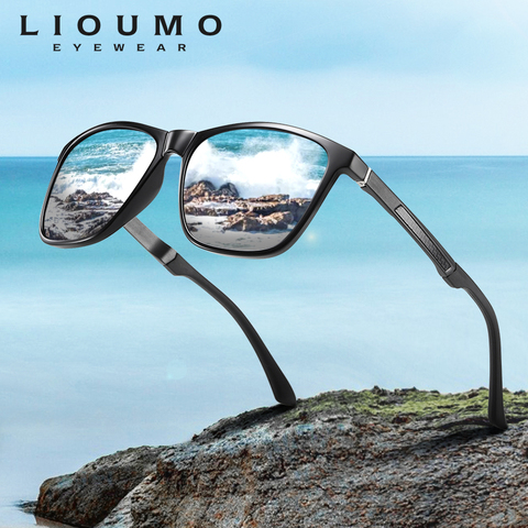 LIOUMO 2022 Fashion Square Sunglasses Men Polarized Glasses Women Outdoors Driving UV400 Coating Mirror Lenses zonnebril heren ► Photo 1/6