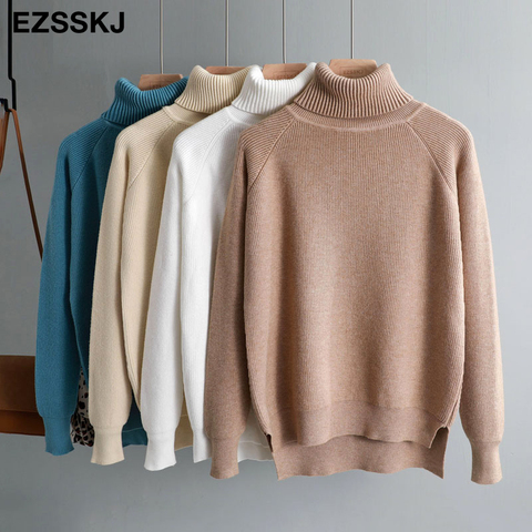 New casual thick Autumn Winter turtleneck oversize Sweater Pullover Women warm chic female loose Knitted Basic Sweaters pull ► Photo 1/6