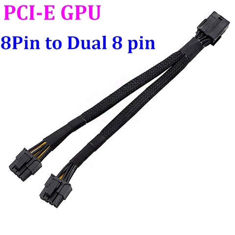 100Pcs PCI-e GPU Molex 6 pin 8PIN PCI Express to 2 x Dual 8 Pin (6+2) Graphics Video Card 6+2 Splitter Hub Power Cable ► Photo 1/6