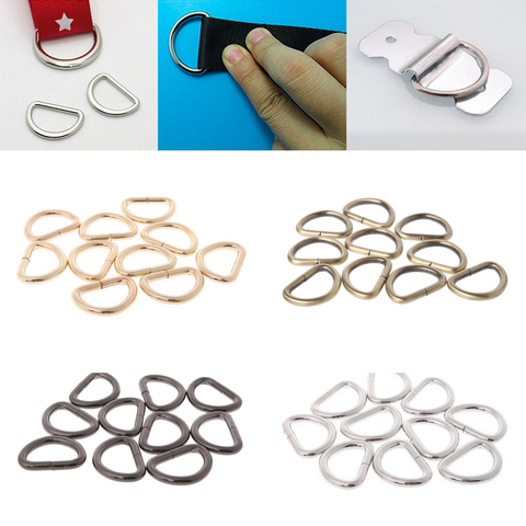 10Pcs/set 13/16/20/25mm D Ring Strap Buckle Inner Width Metal Half Round Shaped Non Welded D Ring DIY Bag Accessories ► Photo 1/6