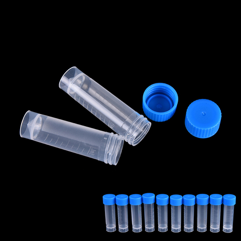 50pcsx 5ml Chemistry Plastic Test Tubes Vials Seal Caps Pack Container for Office School Chemistry Supplies ► Photo 1/6
