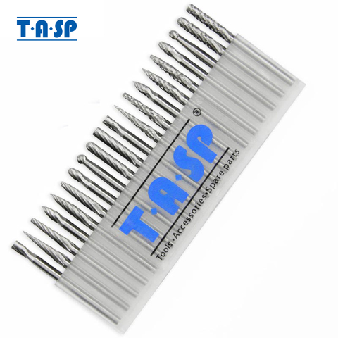 TASP 20pcs 3mm Tungsten Carbide Rotary Burr Set 1/8