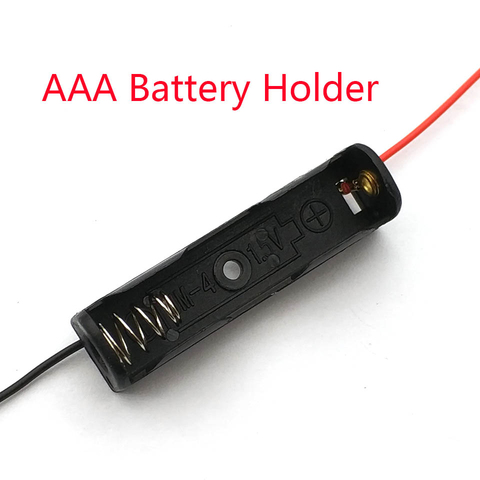 New Plastic AAA Battery Case Holder Storage Box with Wire Leads for AAA Batteries 1.5V Black ► Photo 1/3