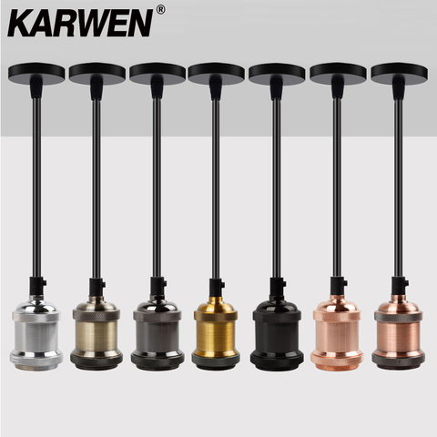 KARWEN Vintage Pendant Light Base Retro Industrial Pendant Lamp Holdr Simple Hanging Lights 110V 220V Fixtures E27 for Restaurant ► Photo 1/6