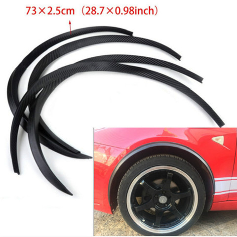 4pcs Universal Car Truck Black/ Carbon Fiber Body Kit trim Fender Flare Rubber Wheel Eyebrow anti-scratch Strip lip Stickers ► Photo 1/6