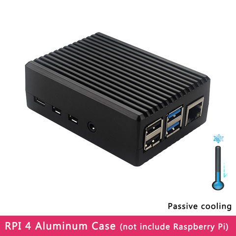 Aluminum Alloy Case for Raspberry Pi 4 Black Box Metal Shell Passive Cooling Enlosure Case for Raspberry Pi 4 Model B ► Photo 1/6