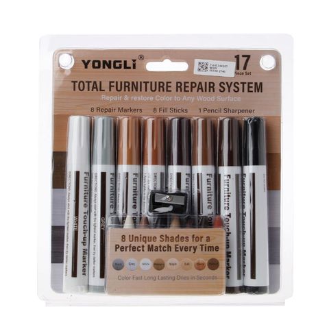17Pcs Furniture Touch Up Kit Markers & Filler Sticks Wood Scratches Restore Kit ► Photo 1/6