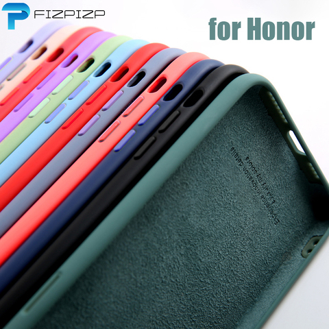 Original Liquid Silicone Case For Huawei Honor 20 20s 30 Pro 30s Honor 10 Lite 10i 8 9 8s 8A 8X 9X Premium Soft Shockproof Cover ► Photo 1/6