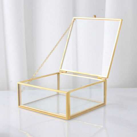 Glass ewelry Box Table Container For Displaying Jewelry Keepsakes Home Decoration Plants Container Ewelr  WF1107 ► Photo 1/6