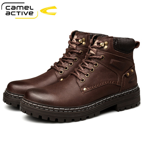 Camel Active New 2022 Ankle Boots Short Men's Boots Warm Men Fashion Wild Retro Tooling Genuine Leather Boot Non-slip Boots ► Photo 1/6