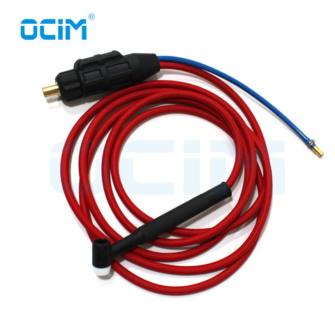 Tig Welding Gun Torch  WP17 WP17F WP17V WP17FV 4M  Red super soft Hose 35-70 Euro Connector ► Photo 1/6