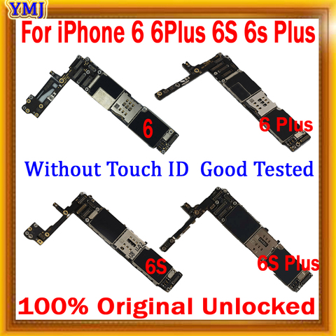 Original for iPhone 6 6 Plus 6S 6s Plus Motherboard Without Touch ID, with Full unlocked for iphone 6 6P 6S 6s plus Logic boards ► Photo 1/1