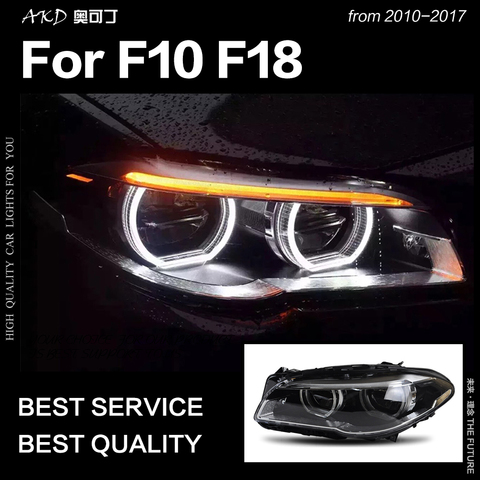 AKD Car Styling Head Lamp for F10 Headlights 2010-2016 520i 525i 530i F18 LED Headlight DRL Hid Bi Xenon Auto Accessories ► Photo 1/6