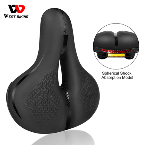 Wide Bike Bicycle Saddle Thicken Bicycle Seat MTB Hollow Cycling Cushion Sillin Selim Bicicleta Sponge Soft Bike Cycling Saddle ► Photo 1/6