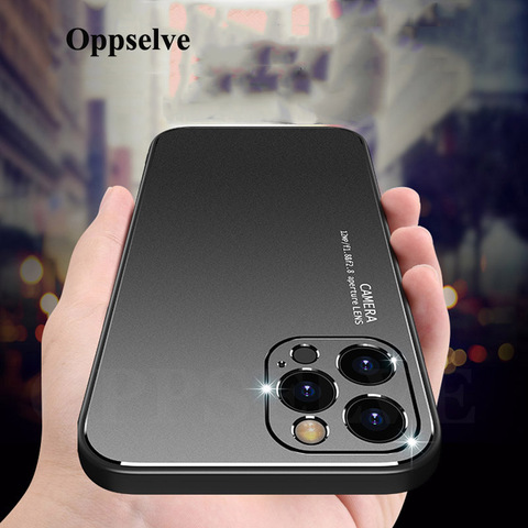 Aluminum Metal Shockproof Phone Cases Coque For iPhone 12 11 Pro XS Max Mini XR X 6 6S 7 8 Plus Back Cover Square PC Hard Fundas ► Photo 1/6