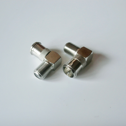 1 Pcs F Male To F Female plug 90 Degree Right Angle push-on Quick Directly RF Video Coaxial Connector for TV-Tuner Antenna ► Photo 1/6
