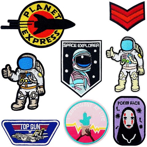 Astronaut Rocket Knitting Textile Woven Sewing Accessories Patch Piece Popular Stripes Applique Stickers Personalised ► Photo 1/6