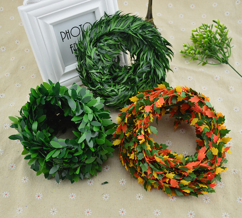 7 meters/roll iron wire green Leaf vine wedding decorative flowers wreaths christmas decoration for home cheap artificial plants ► Photo 1/6