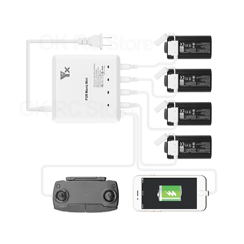 Mavic Mini Intelligent Fast Charging Hub Multi Battery Charger AC 100-240V for MB2-2400 DJI Mavic Mini Flight Battery ► Photo 1/6