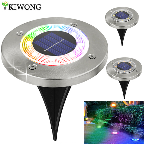 8 LED Outdoor Solar Garden Lights Waterproof In-Ground Light Solar Lamp Lighting for Pathway Yard Deck White/Warm White/RGB ► Photo 1/6