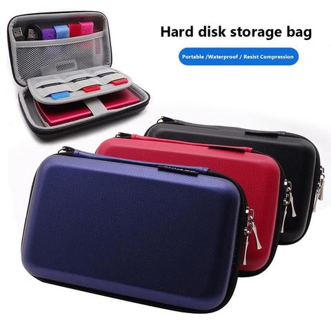 Portable 2.5Inch Hard Disk Drive Protective Case Power Bank USB Cable Charger Storage Bag Zipper Pouch USB Cable Organizer ► Photo 1/6