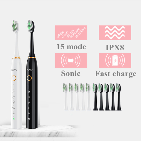 Fashion FP Sonic Electric Toothbrush USB Rechargeable Ultrasonic waterproof IPX8 Washable Automatic Toothbrush  10 Brush Heads ► Photo 1/6