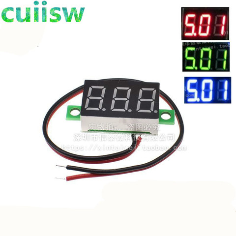 1pcs 0.36 two-wire DC 2.50 to 30V LCD Digital Voltmeter Voltimetro Red/Blue/Green LED Amp Volt Meter Gauge Voltage Meter ► Photo 1/6