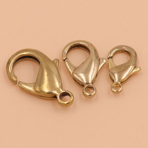 10pcs Brass Lobster claw clasps snap hook for leather craft bag key ring jewelry finding ► Photo 1/5