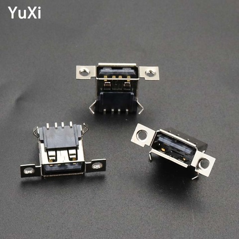 5pcs Micro USB 2.0 Female Jack 4Pins USB Port Dock Connector Tail Charging Socket With Screw Holes ► Photo 1/6