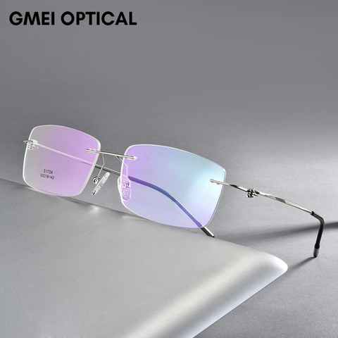 Alloy Screwless Rimless Glasses Frame Men Ultralight Square Eyeglasses Myopia Prescription Eye Glass Frameless Man Optical Frame ► Photo 1/6