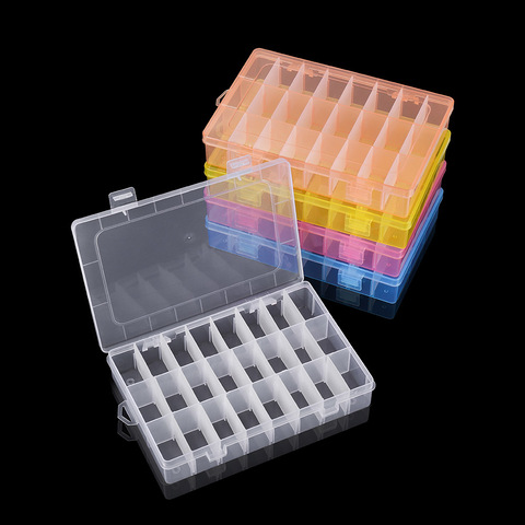 24 Grids Adjustable  Plastic 3 Row Transparent Storage Box Case Jewelry Display Beads Earring Organizer Container ► Photo 1/6