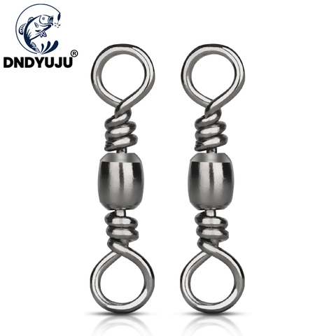DNDYUJU (10-100pcs)(11-44mm) Fishing Connector  Barrel Swivel Stainless Steel Sea Hooks Connector for Sea Fishing Luer Connector ► Photo 1/6