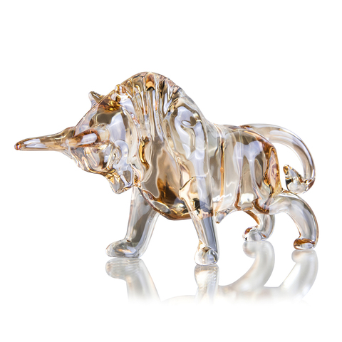 H&D 5.2in Crystal Bull Sculpture Ornament Art Glass Animal Collectible Figurines Table Decor Souvenir Statue Gift For Dad/Friend ► Photo 1/6