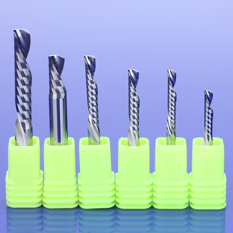 25pcs 3.175/4/5/6/8mm AAA Left Spiral down cut one Flute CNC end mill carbide milling cutter ► Photo 1/6