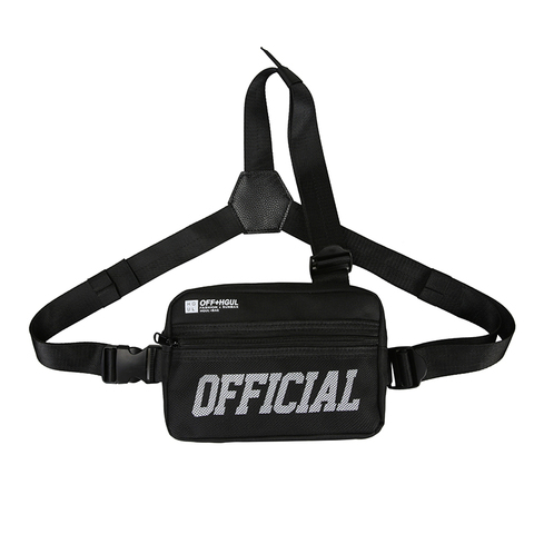 Black Tri-Strap Chest Utility Bag Small Tactical Men Chest Rig Bag Hip-hop Functional Vest Outdoor Streetwear Chest Bags For Men ► Photo 1/6