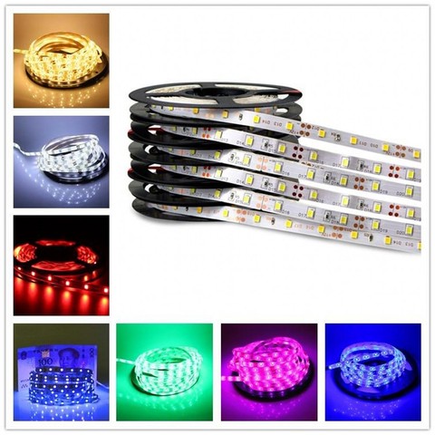 LED Strip light 5M 10M 2835 SMD More Brighter Than 3528 5050 SMD  DC 12V 60LEDs/M Indoor Decorative Tape White Blue Red lighting ► Photo 1/6