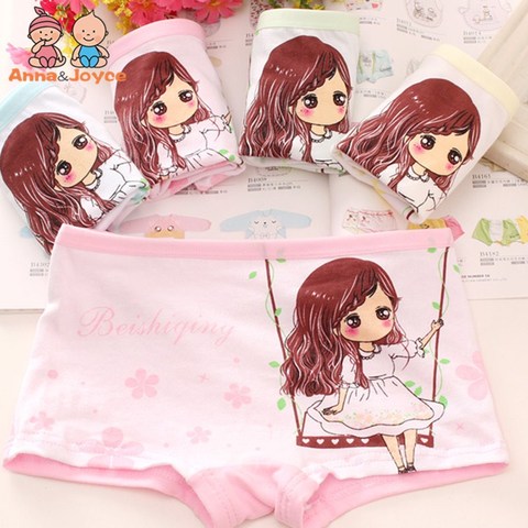 4Pcs/lot Children Girls Cotton Panties Pretty Lovely Cartoon printed Baby Underwear kids Boxer Comfortable Soft Panties for girl ► Photo 1/6