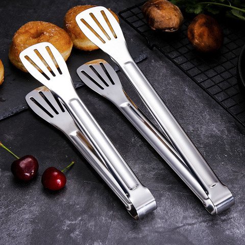 Stainless Steel BBQ Clip Tongs Grilling Heat Resistant Food Serving Kitchen Tool 