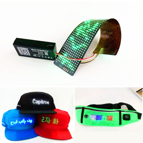 Bluetooth programmable flexible LED module 12 * 48 pixel display matrix screen, used for smart LED baseball cap bag T-shirt DIY ► Photo 1/6