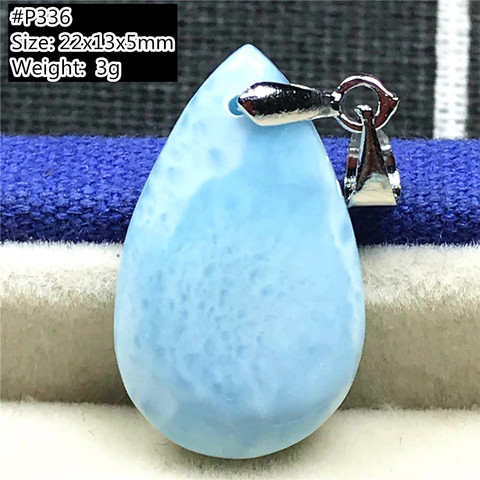 Top Natural Blue Larimar Pendant Jewelry For Women Man Beads Silver Love Luck Gift Crystal Dominica Water Pattern Stone AAAAA ► Photo 1/6