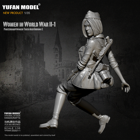 1/35 Resin Figure Kits German female tank soldier Model self-assembled YFWW-2065-1 ► Photo 1/4